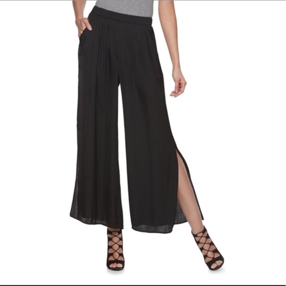 Jennifer Lopez Vented Wide-Leg Soft Pants